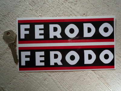 Ferodo Narrow Style Oblong Stickers. 7" Pair.