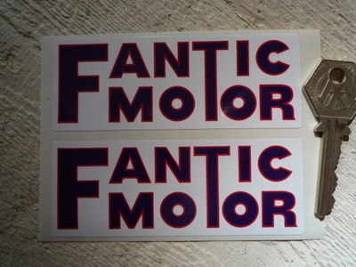 Fantic Motor Oblong Stickers. 4" Pair.