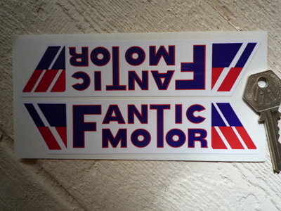 Fantic Motor Slanted Oblong Stickers. 6" Pair.