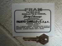 Fram & Ferrari Carelo PB50 Oil Filter Sticker - 4"