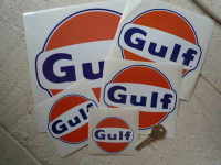 Gulf Logo Stickers Pair. Various Sizes. 40mm - 100mm.
