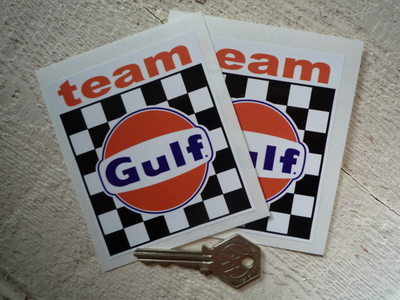 Gulf Team Gulf Stickers. 3" Pair.