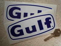 Gulf Text Stickers. 6.5" Pair.