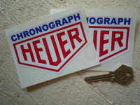 Chronograph Heuer Blue, Red & White Stickers - 4" Pair