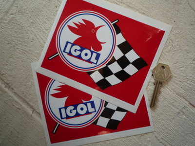 Igol Oil Huiles Stickers. 6" Pair.
