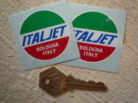 Italjet Bologna Italy Round Stickers. 2" Pair.