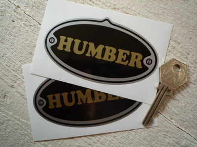 Humber Oval Stickers. 4" Pair.