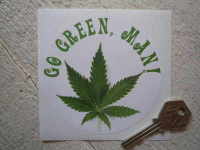 Go Green Man! Hippy Sticker. 4".