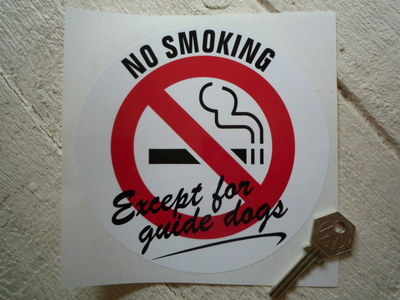 No Smoking Except for Guide Dogs Sticker. 6