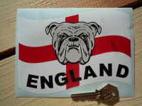 England Bulldog St Georges Cross Sticker. 6".