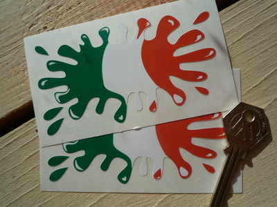 Ireland Irish Flag Splat Style Stickers. 4" Pair.
