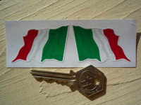 Italian Wavy Flag Stickers. 2", 3", or 4" Pair.