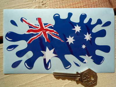 Australian Flag Splat Style Sticker. 6".
