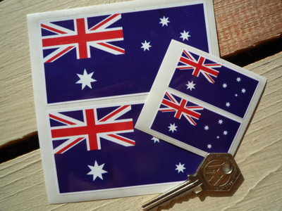 Australian Flag Stickers. Set of 4.