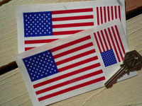 USA Stars & Stripes Flag Stickers. Set of 4.
