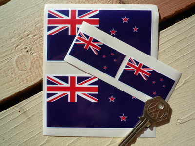 New Zealand Flag Sticker. Set of 4.