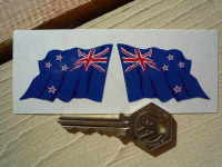 New Zealand Wavy Flag Stickers. 2