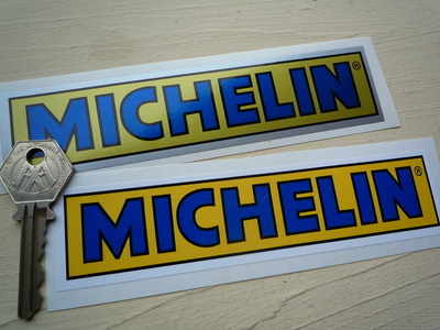 Michelin Yellow & Blue Oblong Stickers. 6