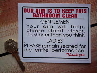 Ladies & Gentlemen Bathroom & Toilet Joke Sticker. 5