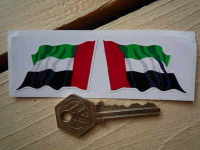 United Arab Emirates Wavy Flag Stickers. 2