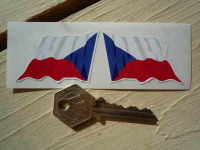 Czech Republic Wavy Flags Stickers. 2" Pair.