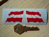 Austrian Wavy Flag Stickers. 2" Pair.