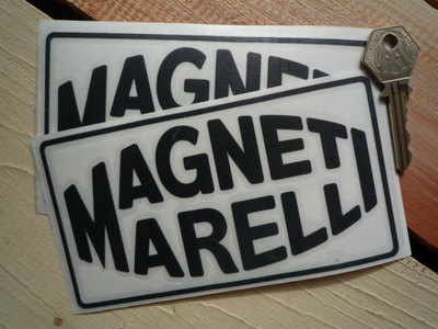 Magneti Marelli Cut Out & Outline Stickers. 6" Pair.