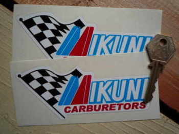 Mikuni Carburetors Colour Stickers. 5" Pair.