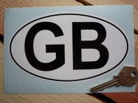 GB Plain White with Black Outline ID Plate Sticker. 6".