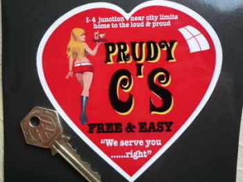 'Prudy C's' Free & Easy Diner Sticker. 4.5".