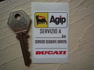 Ducati & Agip Servizio A Service Sticker. 2".