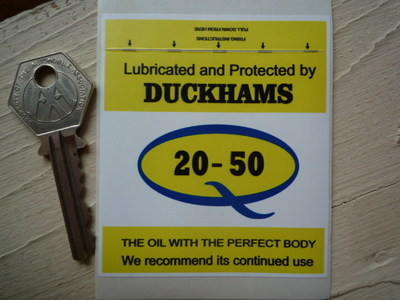 Duckhams Q 20-50 'Lubricated & Protected By' Service Sticker. 2.75".