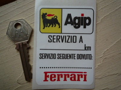 Ferrari & Agip Servizio A Service Sticker. 3".