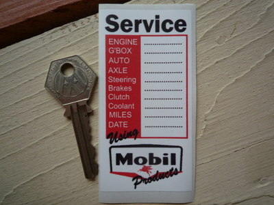 Service Using Mobil Products Service Sticker. 3.5.