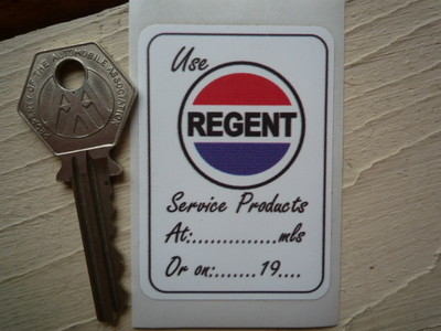 Use Regent Products Service Sticker. 2.5".