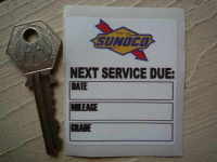 Sunoco Next Service Due Sticker. 2.25".