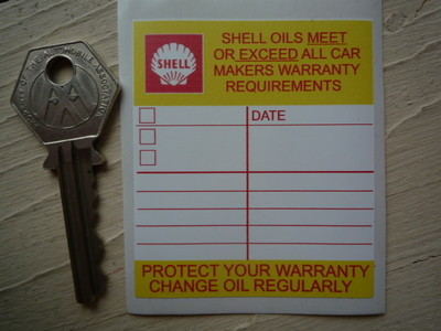 Shell 'Protect Your Warranty' Service Sticker. 2.5".