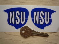 NSU Blue & White Shaped Stickers. 2.25