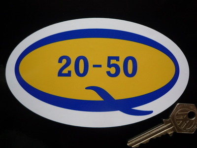Duckhams Q 20-50 Oil Oval Stickers. 6" or 8" Pair.
