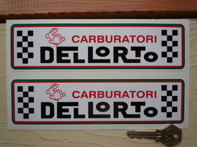 Dellorto Carburatori Rabbit Style Stickers. 8" Pair.
