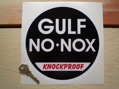 Gulf No.Nox Knockproof Petrol Sticker. 8".