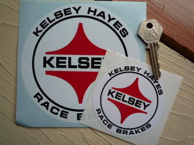 Kelsey Hayes Race Brakes Circular Stickers. 3" or 5" pair.