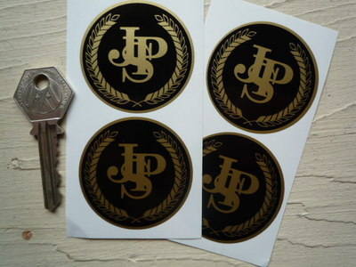 JPS Half Garland Wheel Centre Style Stickers. Set of 4. 50mm or 45mm.