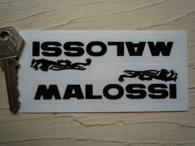 Malossi Black & Clear Stickers. 4.5" Pair.