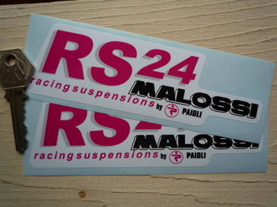 Malossi RS24 Racing Suspensions by Paioli Stickers. 5.75" Pair.