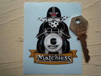 Matchless Cafe Racer with Spotty Scarf Sticker. 3".