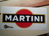 Martini Logo Sticker. Black with Gold Band. Large. Various Sizes.