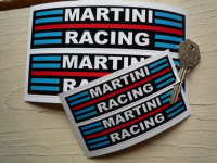 Martini Racing Streaked Static Cling Stickers. 4" or 6" Pair.