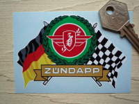 ZÃ¼ndapp Flag & Scroll Sticker. 3.75