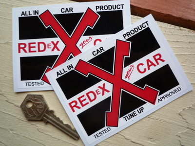RedEx Your Car X Stickers. 4" Pair.
